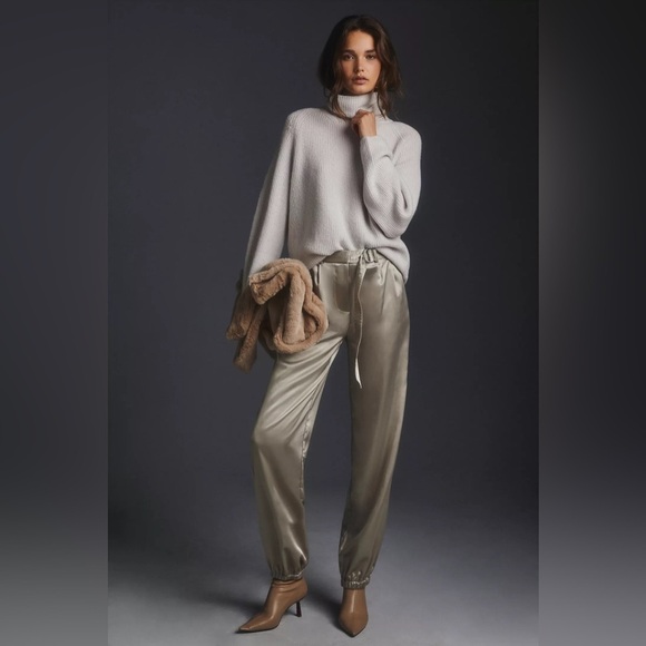 Maeve Metallic Satin Parachute Trousers, Size 6 - Picture 1 of 12